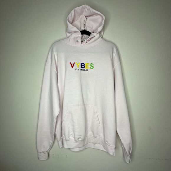 RARE Saint Luis NYC Light Pink Sweatshirt Hoodie VYBES Los Angeles David Bowie M - Picture 13 of 16